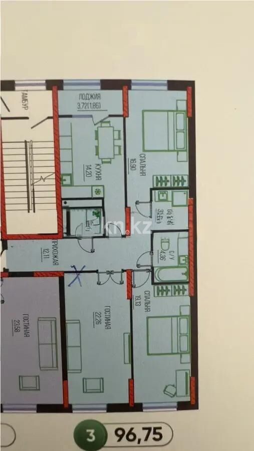 Продажа 3-комнатной квартиры, 96 м² - Продажа трехкомнатных квартир в кирпичном доме в Казахстане - страница 95 фото 5 из 5