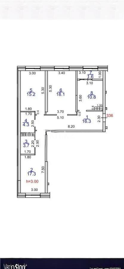 Продажа 3-комнатной квартиры, 87.3 м² - Недвижимость в Алматы - страница 22 фото 7 из 7