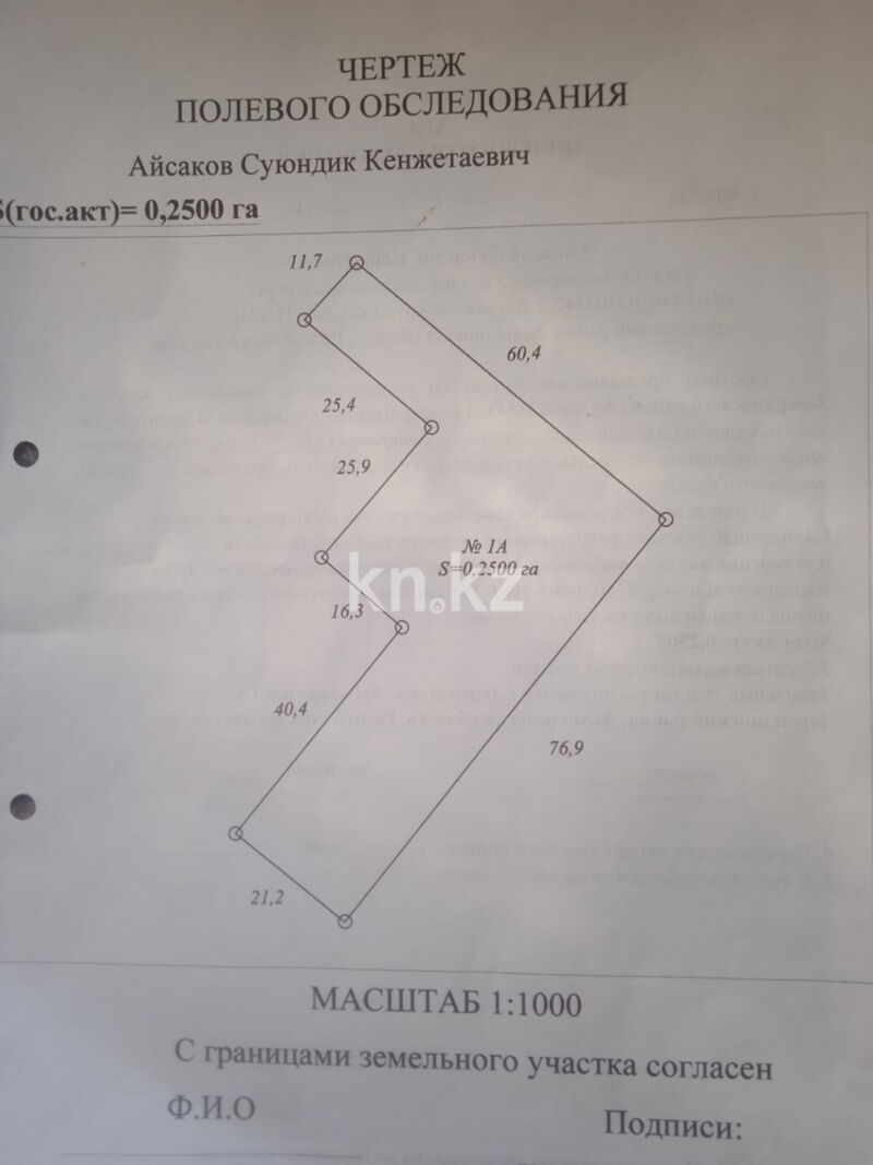 Продажа участка, 25 сот. - Продажа земельных участков в Казахстане фото 1 из 5