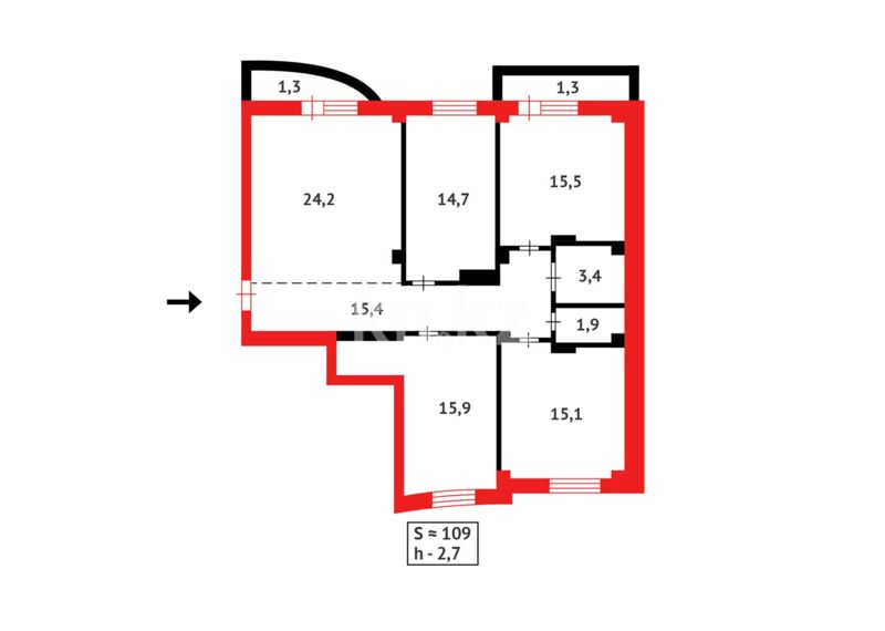 Продажа 4-комнатной квартиры, 108.7 м² - Продажа квартир в Астане - страница 203 фото 17 из 17