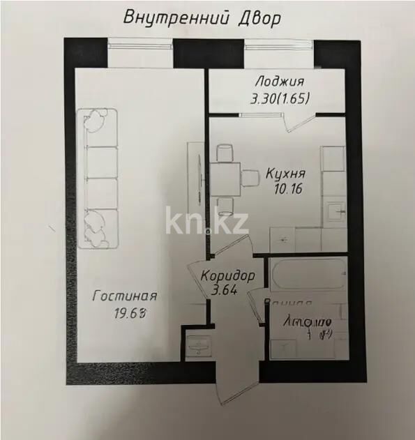 Продажа 1-комнатной квартиры, 40 м² - Продажа однокомнатных квартир в р-не Нура Астаны - страница 42 фото 1 из 1
