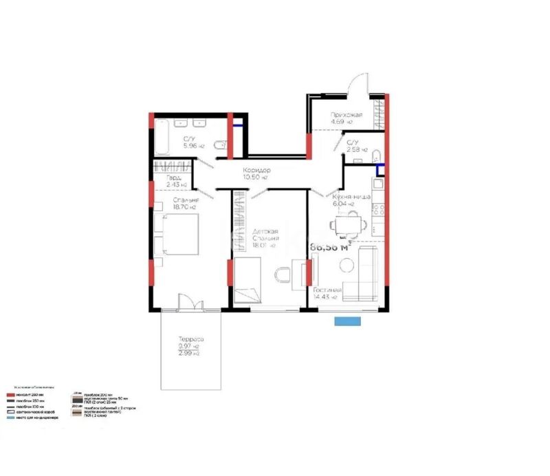 Продажа 3-комнатной квартиры, 86.56 м² - Продажа квартир в монолитно-каркасном доме в Астане - страница 88 фото 1 из 1
