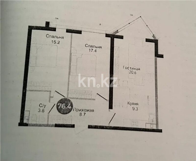 Продажа 3-комнатной квартиры, 76 м² - Продажа трехкомнатных квартир в Медеуском р-не Алматы - страница 2 фото 1 из 1