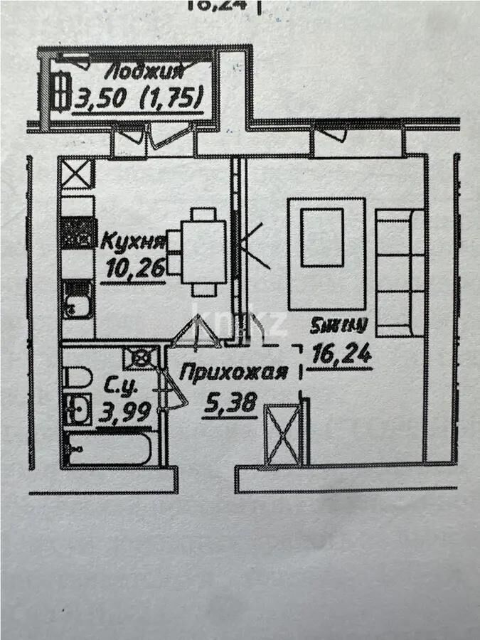 Продажа 1-комнатной квартиры, 38 м² - Продажа квартир в р-не Сарайшык Астаны фото 1 из 1