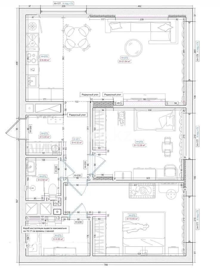 Продажа 3-комнатной квартиры, 72 м² - Продажа трехкомнатных квартир в блочном доме в Казахстане - страница 30 фото 7 из 7