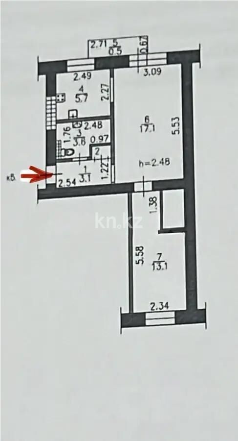 Продажа 2-комнатной квартиры, 45 м² - Продажа квартир в монолитно-каркасном доме в Казахстане - страница 474 фото 6 из 6