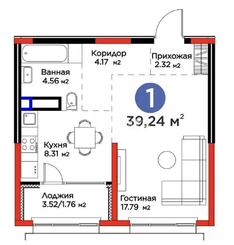 Продажа 1-комнатной квартиры, 39 м² - Продажа квартир от собственников в Алматы - страница 50 фото 1 из 1
