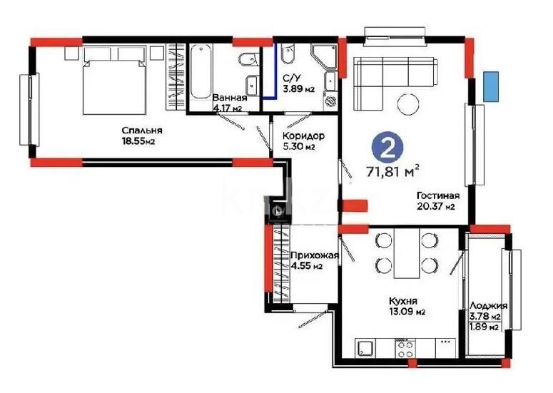 Продажа 2-комнатной квартиры, 72 м² - Продажа двухкомнатных квартир в р-не Сарайшык Астаны - страница 33 фото 1 из 1