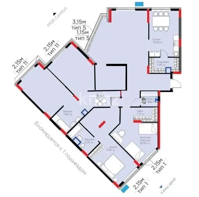 Продажа 5-комнатной квартиры, 179.82 м² - Продажа пятикомнатных и более квартир в Астане фото 1 из 1