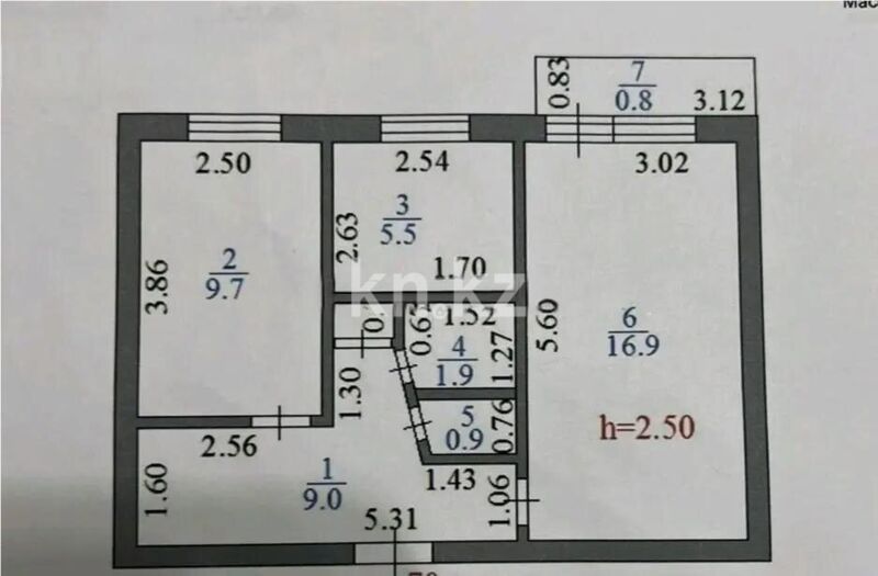 Продажа 2-комнатной квартиры, 44.6 м² - Продажа квартир в Астане - страница 9 фото 7 из 7