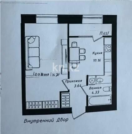 Продажа 1-комнатной квартиры, 40 м² - Недвижимость в Астане - страница 28 фото 1 из 1