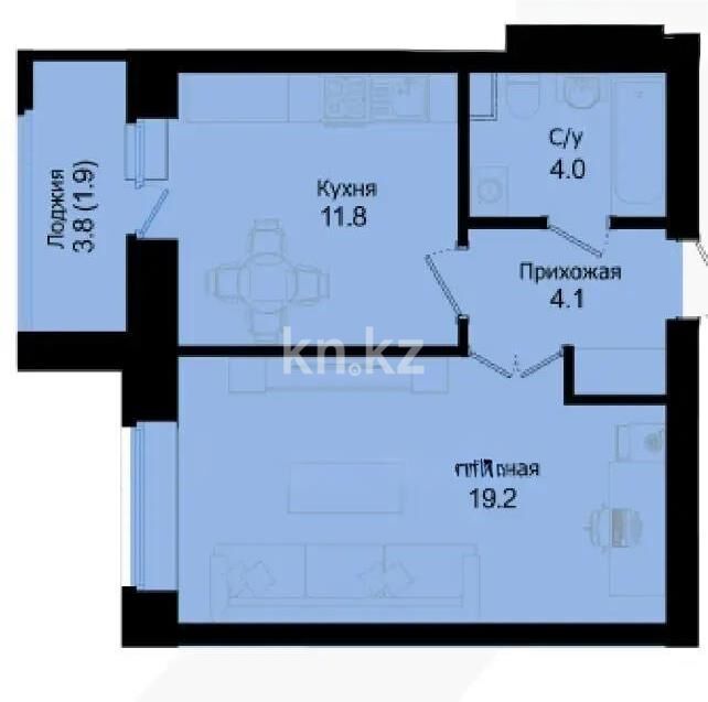 Продажа 1-комнатной квартиры, 41 м² - Продажа квартир в кирпичном доме в Астане - страница 218 фото 1 из 1