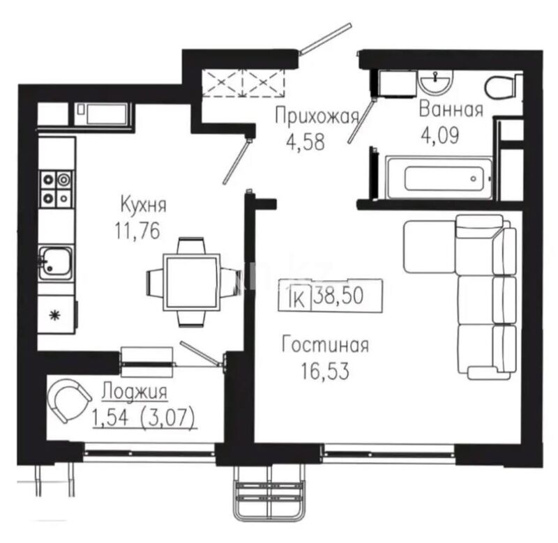 Продажа 1-комнатной квартиры, 40 м² - Продажа однокомнатных квартир в р-не Есиль Астаны - страница 23 фото 4 из 4