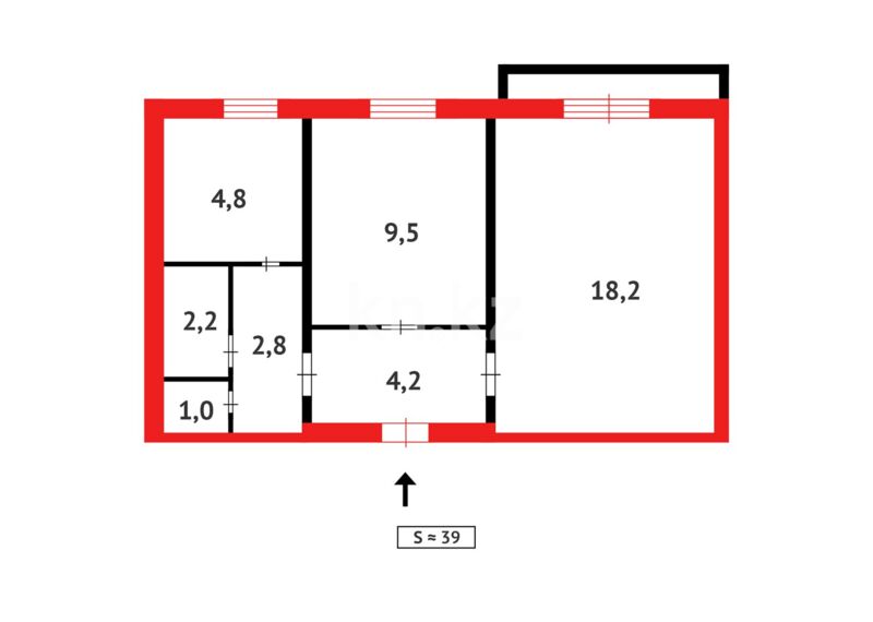 Продажа 2-комнатной квартиры, 44 м² - Продажа квартир в Казахстане - страница 274 фото 12 из 12