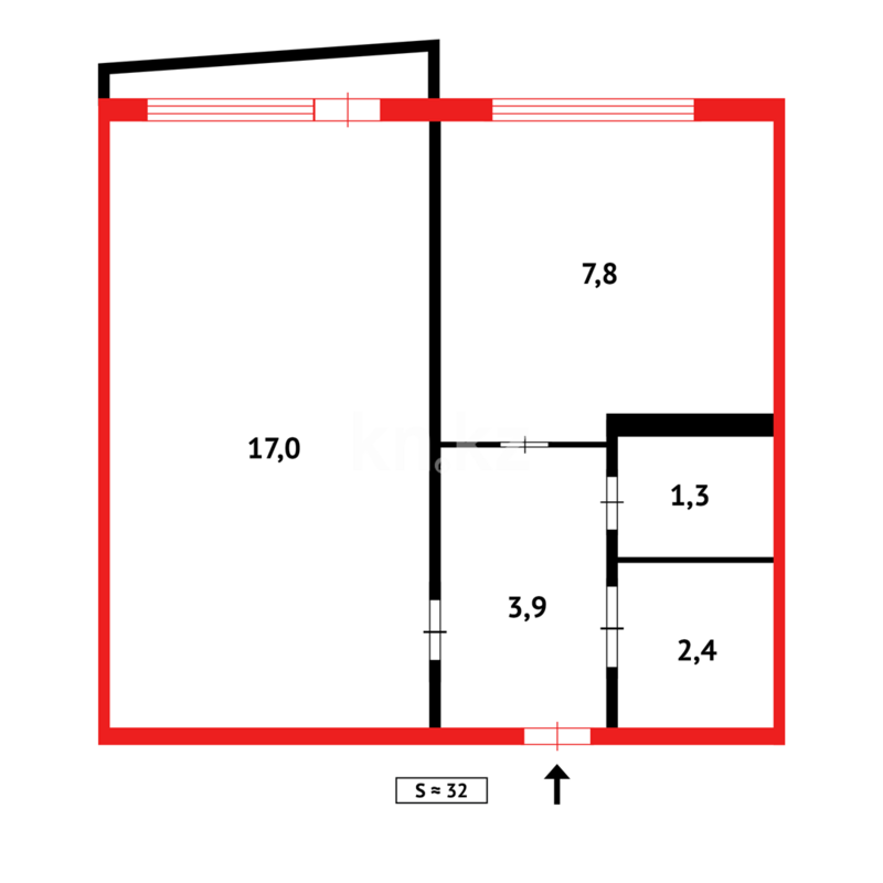 Продажа 1-комнатной квартиры, 32 м² - Продажа однокомнатных квартир в Темиртау - страница 6 фото 20 из 20