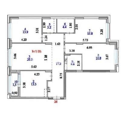 Продажа 4-комнатной квартиры, 114 м² - Продажа четырехкомнатных квартир в блочном доме в Казахстане - страница 6 фото 1 из 1