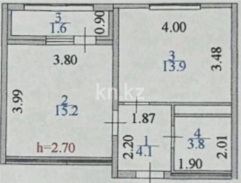 Продажа 1-комнатной квартиры, 39 м² - Продажа однокомнатных квартир в р-не Нура Астаны фото 1 из 1