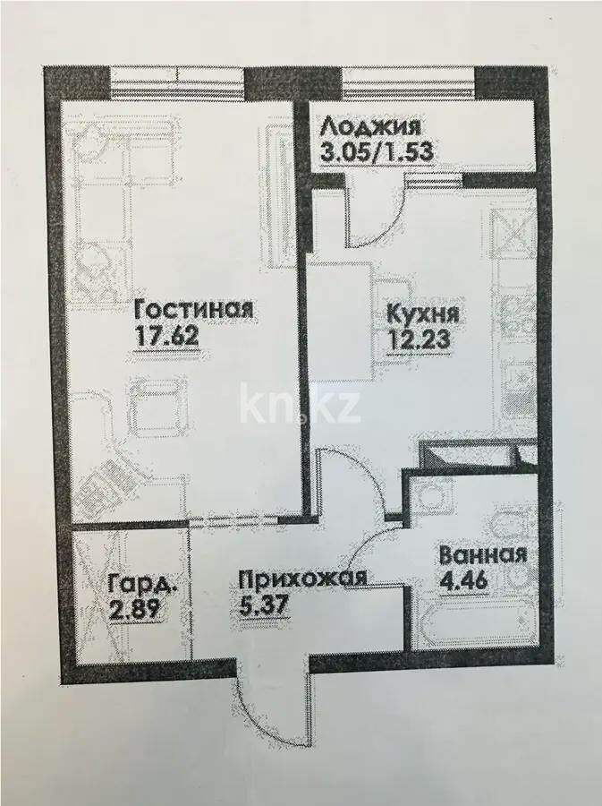 Продажа 1-комнатной квартиры, 44.1 м² - Продажа однокомнатных квартир в Алатауском р-не Алматы - страница 2 фото 1 из 1
