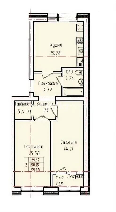 Продажа 2-комнатной квартиры, 59.4 м² - Продажа двухкомнатных квартир в кирпичном доме в Астане - страница 72 фото 2 из 2