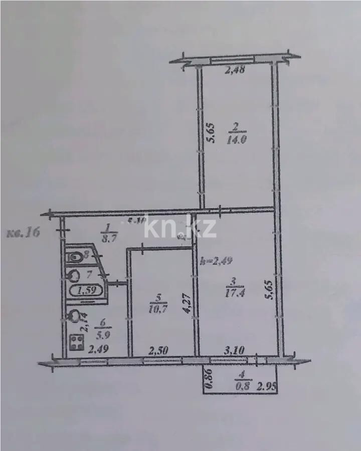 Продажа 3-комнатной квартиры, 60.3 м² - Продажа трехкомнатных квартир в панельном доме в Казахстане - страница 3 фото 1 из 1