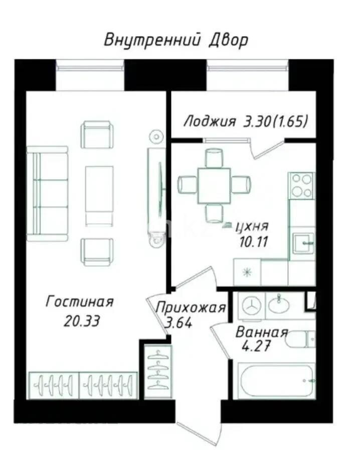Продажа 1-комнатной квартиры, 40 м² - Продажа квартир в Казахстане - страница 102 фото 1 из 1