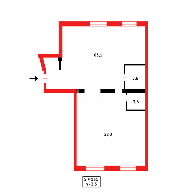 Продажа 3-комнатной квартиры, 131.2 м² - Продажа трехкомнатных квартир в кирпичном доме в Казахстане - страница 87 фото 3 из 3