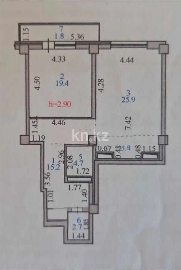 Продажа 2-комнатной квартиры, 75.1 м² - Продажа квартир в блочном доме в Астане - страница 6 фото 6 из 6