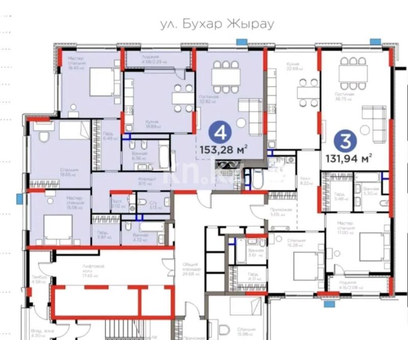 Продажа 4-комнатной квартиры, 132 м² - Продажа четырехкомнатных квартир в блочном доме в Казахстане - страница 11 фото 1 из 1