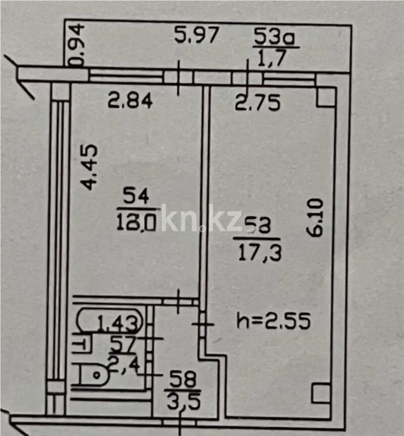 Продажа 1-комнатной квартиры, 37.3 м² - Продажа однокомнатных квартир в Жетысуском р-не Алматы - страница 13 фото 1 из 1