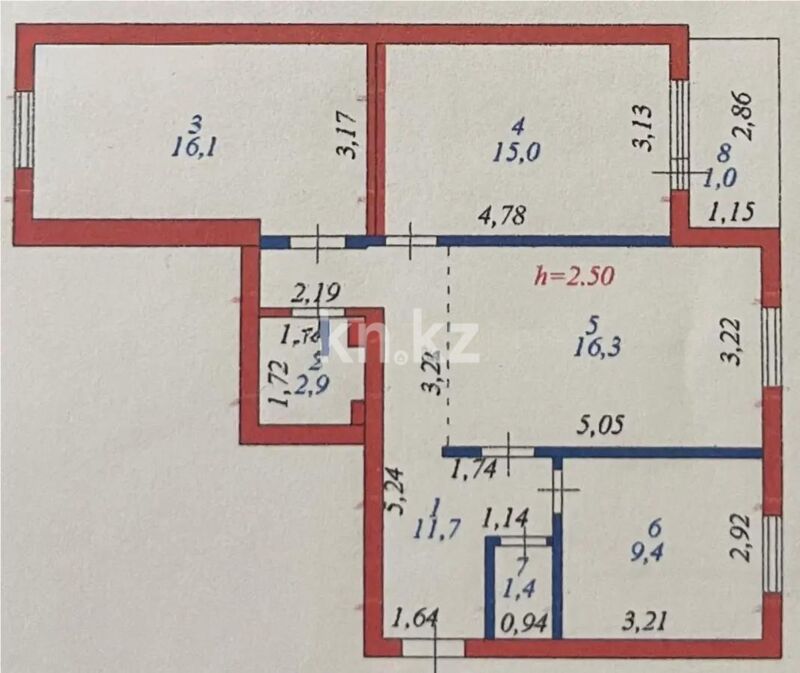 Продажа 3-комнатной квартиры, 75.8 м² - Продажа квартир в кирпичном доме в Астане - страница 197 фото 6 из 6