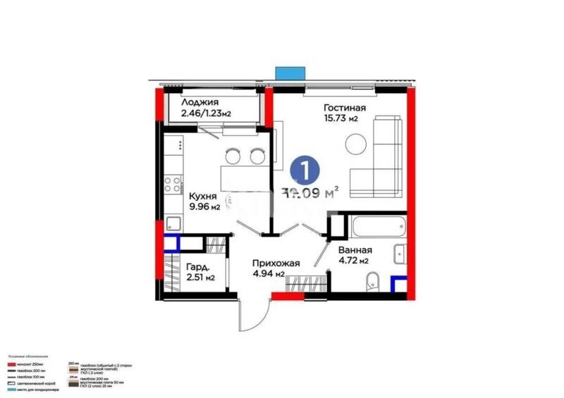 Продажа 1-комнатной квартиры, 39 м² - Продажа однокомнатных квартир в р-не Есиль Астаны - страница 16 фото 1 из 1
