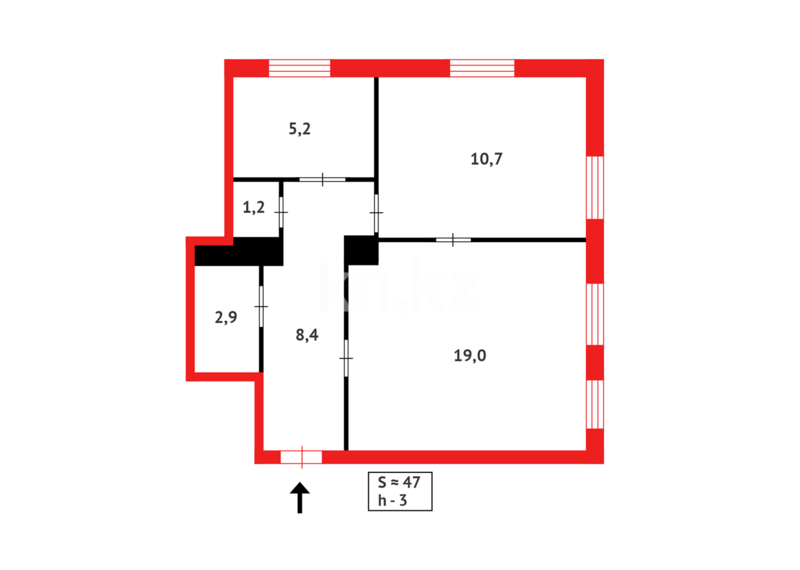 Продажа 2-комнатной квартиры, 44 м² - Продажа квартир в кирпичном доме в Казахстане - страница 373 фото 12 из 12