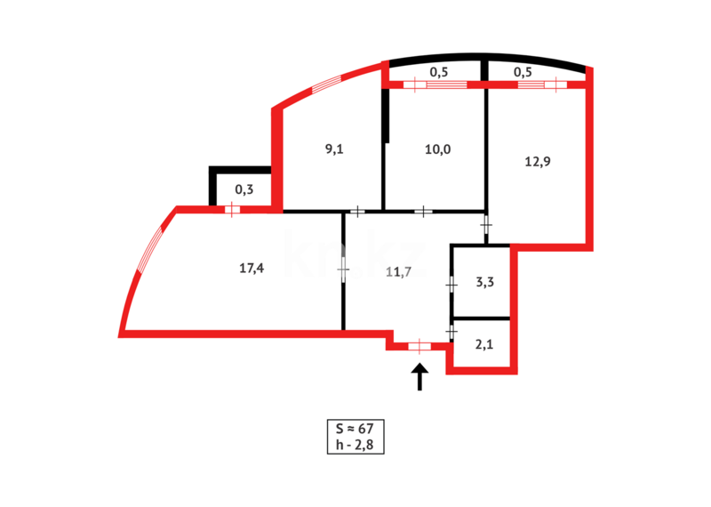 Продажа 3-комнатной квартиры, 66.5 м² - Продажа квартир в кирпичном доме в Астане - страница 194 фото 16 из 16