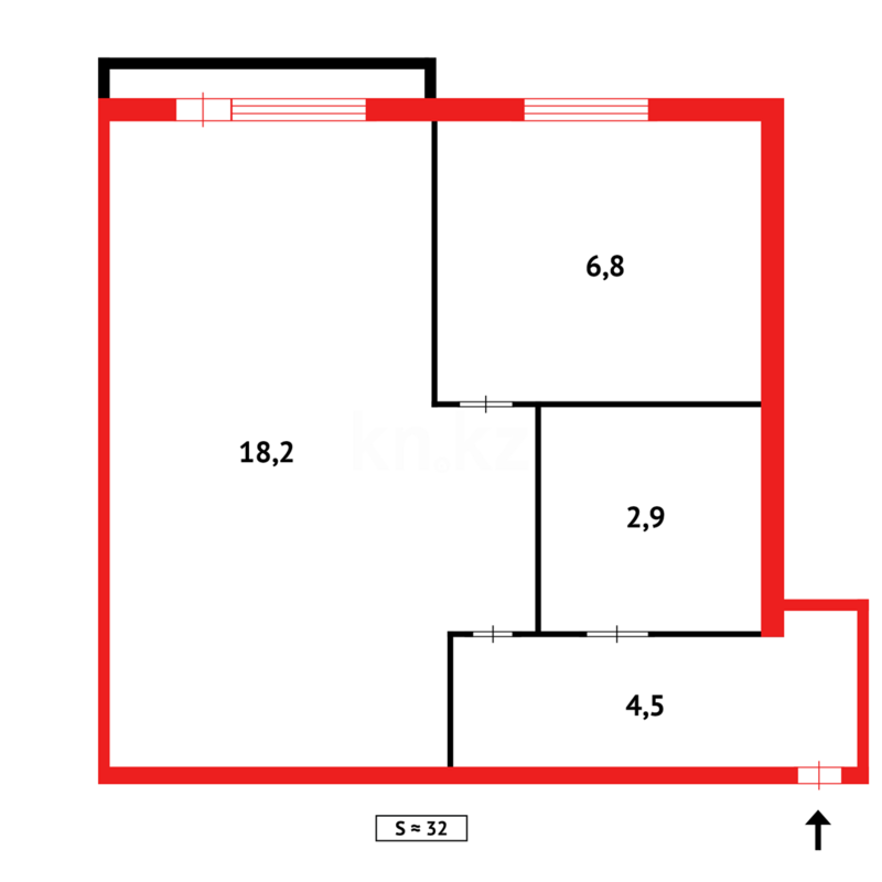 Продажа 1-комнатной квартиры, 30 м² - Продажа однокомнатных квартир в Темиртау - страница 8 фото 7 из 7