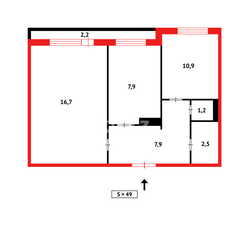 Продажа 2-комнатной квартиры, 50 м² - Продажа двухкомнатных квартир в Майкудуке Караганды - страница 16 фото 7 из 7