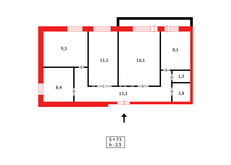 Продажа 4-комнатной квартиры, 72 м² - Продажа четырехкомнатных квартир в кирпичном доме в Казахстане - страница 22 фото 11 из 11