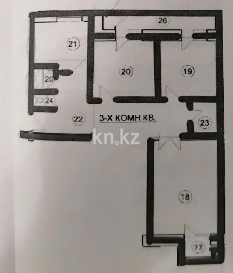 Продажа 3-комнатной квартиры, 85.2 м² - Продажа трехкомнатных квартир в кирпичном доме в Казахстане - страница 91 фото 1 из 1