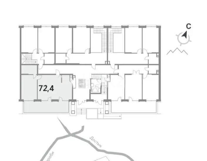 Продажа 2-комнатной квартиры, 72.4 м² - Продажа двухкомнатных квартир в Жетысуском р-не Алматы - страница 5 фото 3 из 3
