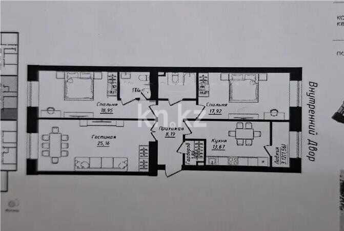 Продажа 3-комнатной квартиры, 95 м² - Продажа квартир в кирпичном доме в Астане - страница 13 фото 1 из 1