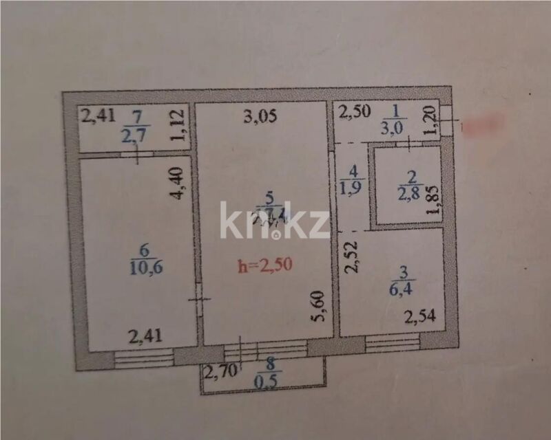Продажа 2-комнатной квартиры, 45 м² - Продажа двухкомнатных квартир в панельном доме в Астане - страница 2 фото 6 из 6