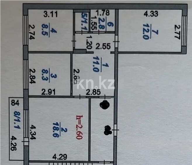 Продажа 3-комнатной квартиры, 64 м² - Продажа трехкомнатных квартир на Юго-Востоке Караганды - страница 20 фото 7 из 7