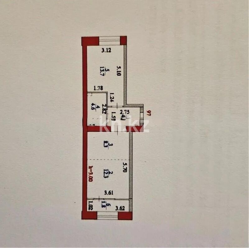 Продажа 2-комнатной квартиры, 46 м² - Продажа двухкомнатных квартир в р-не Сарыарка Астаны - страница 10 фото 6 из 6