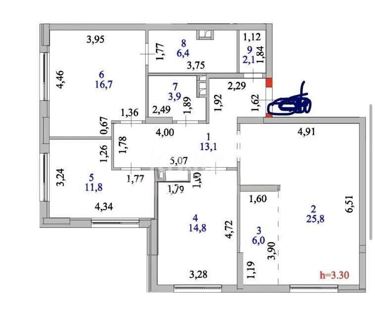 Продажа 3-комнатной квартиры, 100 м² - Продажа квартир в блочном доме в Казахстане - страница 49 фото 8 из 8