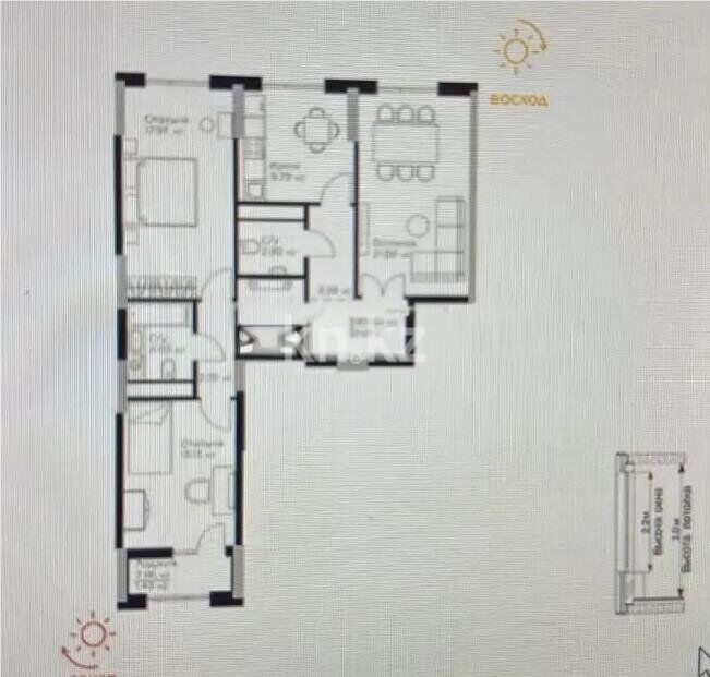 Продажа 3-комнатной квартиры, 86 м² - Продажа квартир в блочном доме в Астане фото 1 из 1