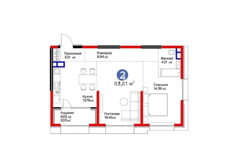 Продажа 2-комнатной квартиры, 63 м² - Продажа квартир в Алматы - страница 32 фото 2 из 2