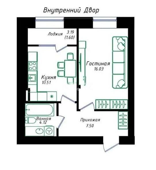 Продажа 1-комнатной квартиры, 40 м² - Продажа квартир в новостройках Астаны без посредников - страница 2 фото 1 из 1