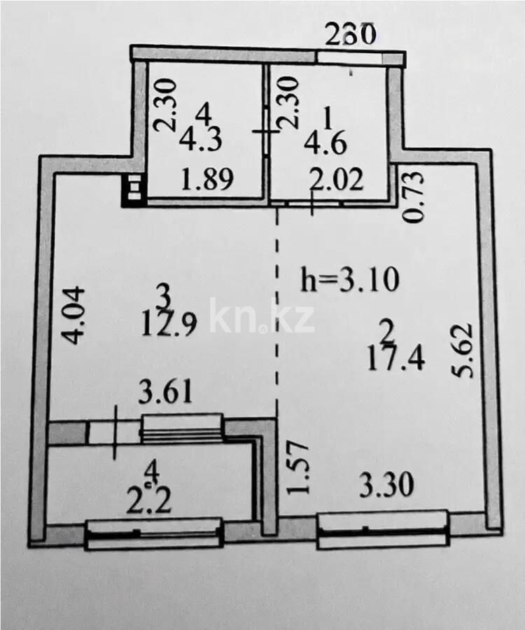 Продажа 1-комнатной квартиры, 41.4 м² - Продажа однокомнатных квартир в р-не Сарайшык Астаны - страница 20 фото 2 из 2