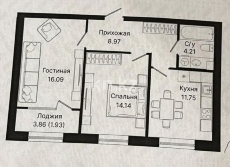 Продажа 2-комнатной квартиры, 57 м² - Продажа двухкомнатных квартир в р-не Сарайшык Астаны - страница 35 фото 1 из 1