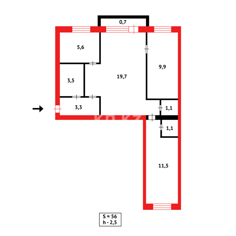 Продажа 3-комнатной квартиры, 57 м² - Продажа квартир в Пришахтинске Караганды - страница 5 фото 13 из 13
