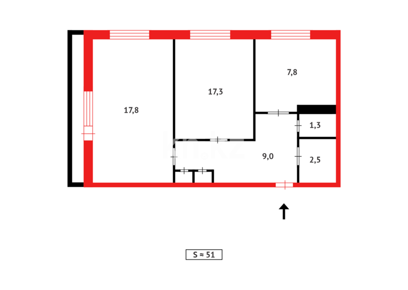 Продажа 2-комнатной квартиры, 52 м² - Продажа двухкомнатных квартир в Темиртау - страница 4 фото 6 из 6